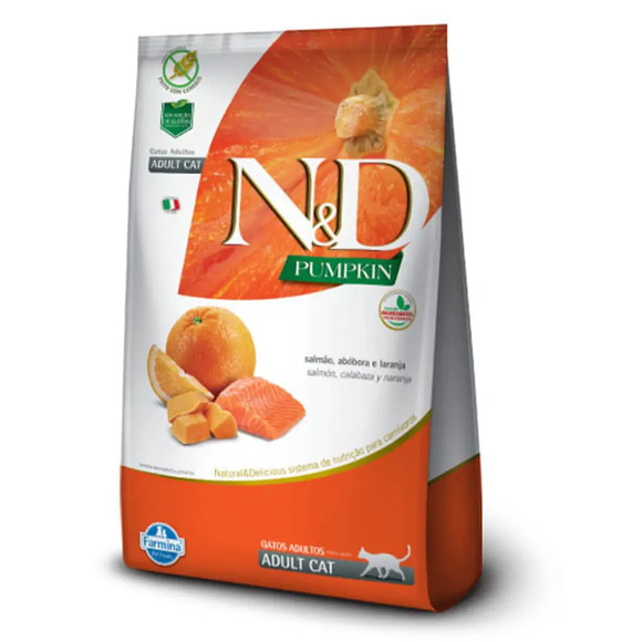 Ração N&D Pumpkin Gatos Adultos Salmão e Laranja 400 g