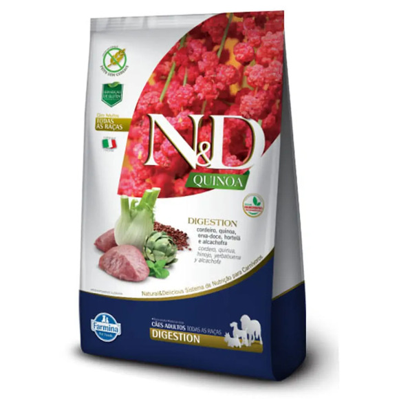 Ração N&D Quinoa Cães Adultos Digestion Cordeiro 800 g