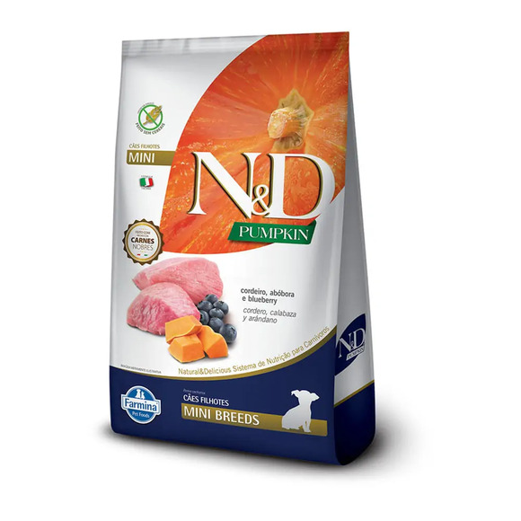 Ração N&D Pumpkin Cães Filhotes Raças Mini e Pequenas Cordeiro 800 g