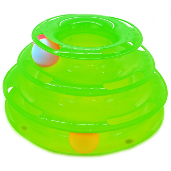 Brinquedo Para Pet Gatos Torre 3 Andares Com Bolinhas Único