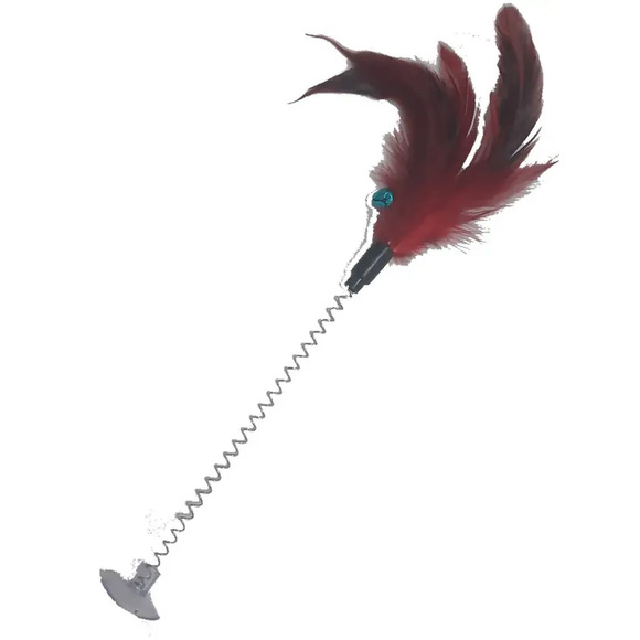 Vara Para Gato Guizo Com Pena 21 cm