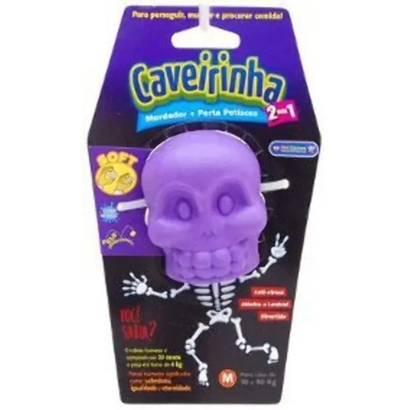 Brinquedo Mordedor Caveirinha Soft Pet Games Lilás M