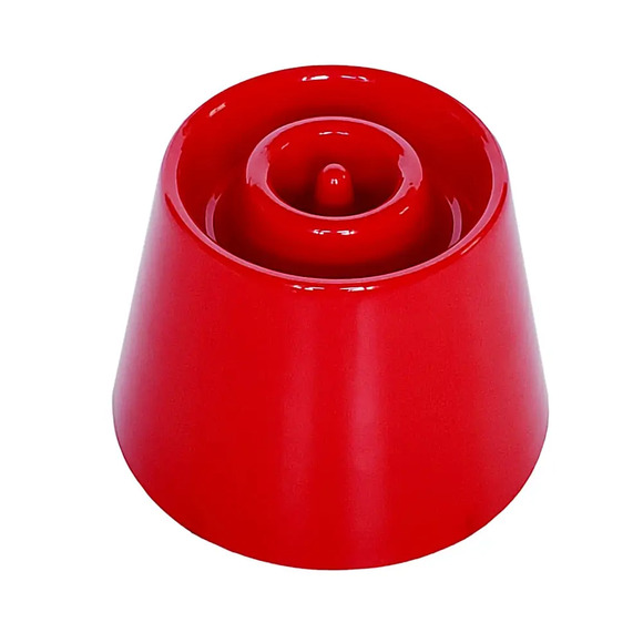Comedouro Lento Alto Dog Eat Vermelho Pet Games M