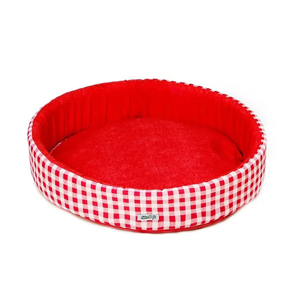 Cama Redonda Fábrica Pet Vermelha M