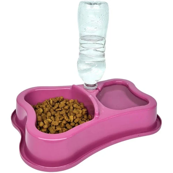 Comedouro Duplo Anti-Formiga Garrafa Rosa