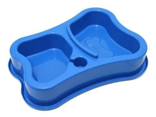 Comedouro Duplo Anti-Formiga Garrafa  Azul