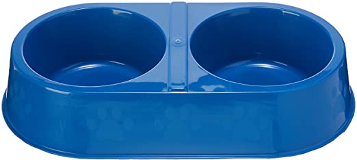 Comedouro Duplo Patinhas Lilas 2000 ml