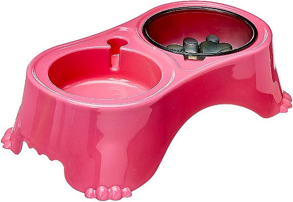 Comedouro Postura Correta Peq/Med Rosa