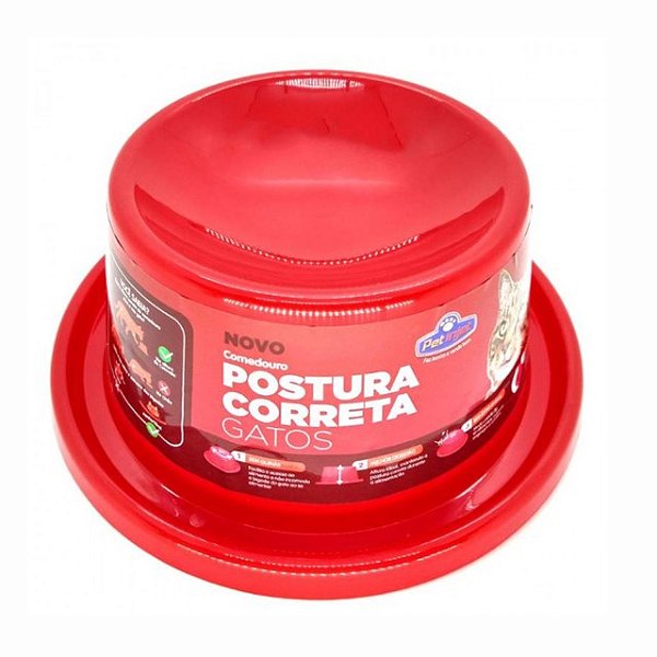 Comed Postura Correta Gato Vermelho