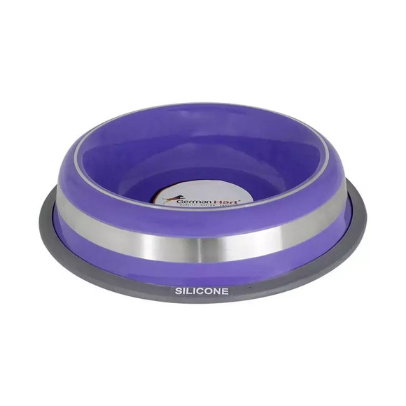 Comedouro Inox para Cães com Silicone Prestige Roxo  German Hart 250ml