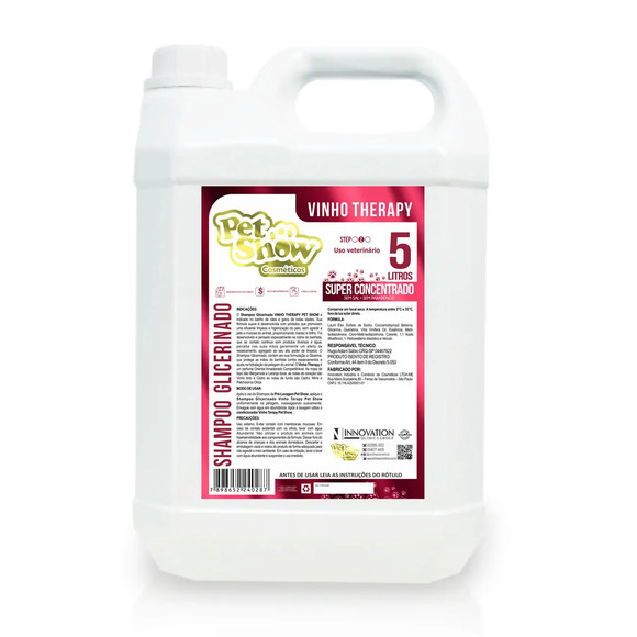 Shampoo Neutro Glicerinado Vinho Therapy Pet Show 5 L
