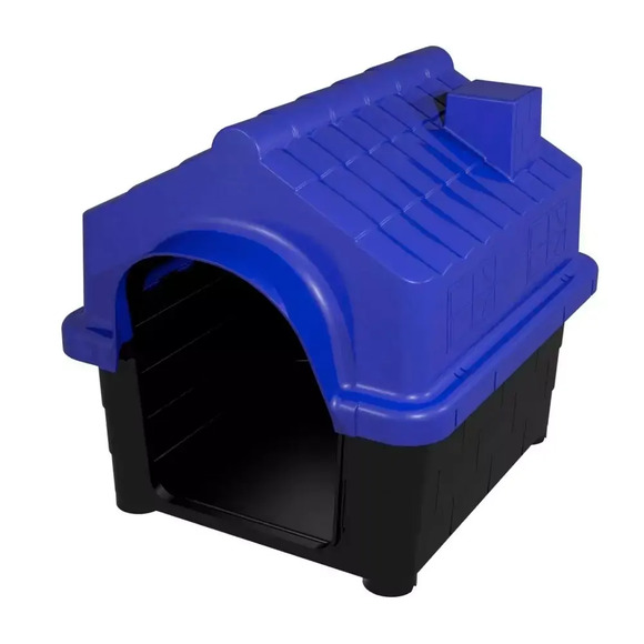 Casinha de Cachorro Plástica Desmontável Azul N. 02