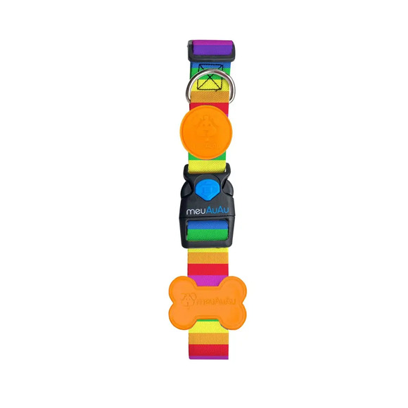 Coleira Para Cachorro Meuauau - Rainbow M