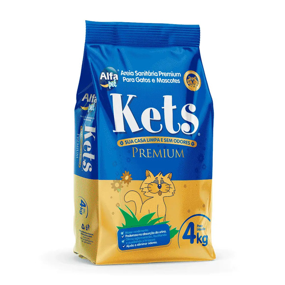 Areia Higiênica Kets Premium 4 kg