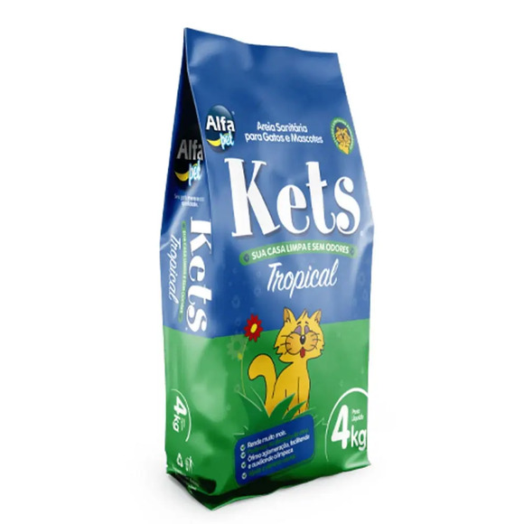 Granulado Higiênico Kets Tropical Para Gatos 4 kg
