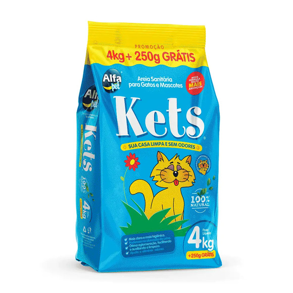 Areia Higiênica Kets 4 kg + 250g grátis