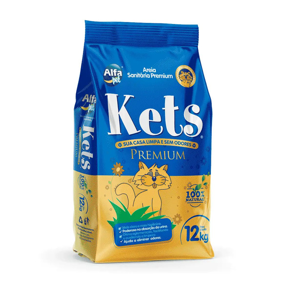 Areia Higiênica Kets Premium 12 kg