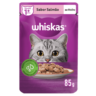 Rc Whiskas Sache 85g Adu 1+ Salmao Molho