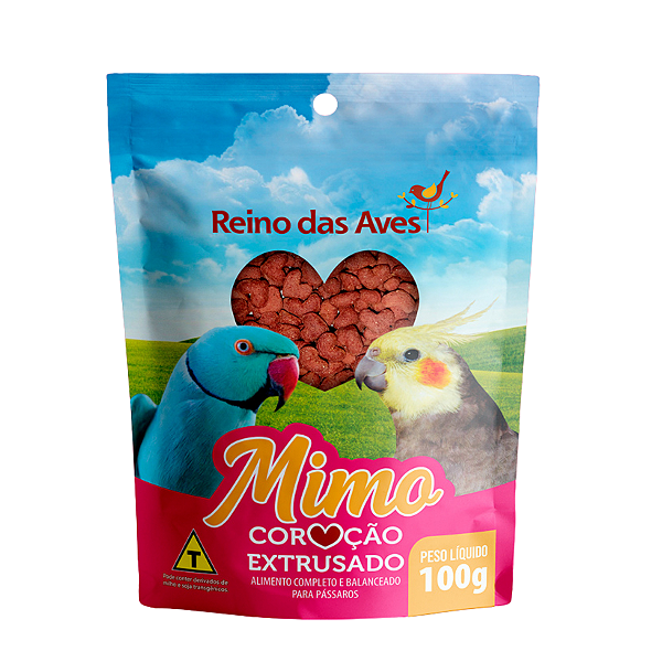 Petisco Reino Das Aves P/calopsita Extra Mimo Coracao 100g