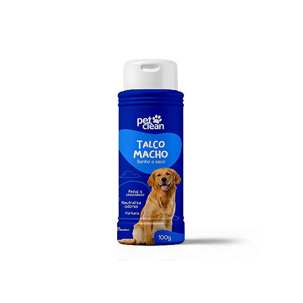 Talco Pet Clean 100g Banho A Seco Macho