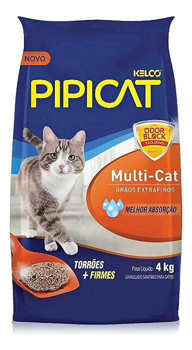 Areia Hig P/gato Pipicat Multicat 4kg