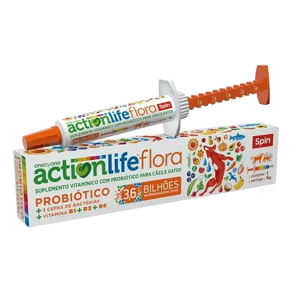Probiotico Actionlife Flora Spin P/caes/gatos 6g