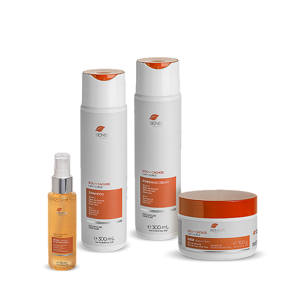 Kit Sou + Cachos Completo (Curly + Finalizador + Máscara + Shampoo)