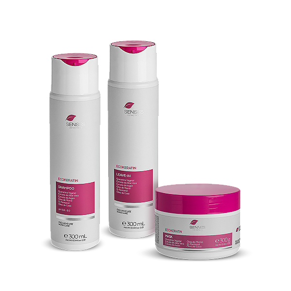 Kit Ecokeratin Home Care (Shampoo + Máscara + Leave-in)