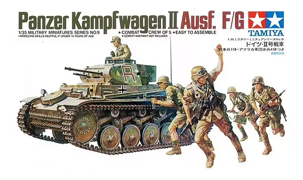 TAMIYA German Panzer Mk.II Ausf.F/G kit modelo plástico Escala 1/35 #35009