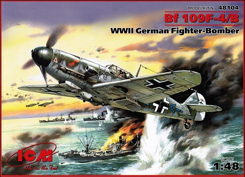 Avião German Fighter Bf 109F-4/B ICM #48104 1/48