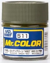 Tinta Laca Acrílica - Mr.Hobby Gunze - Mr.Color C511 - Flat Russian Green