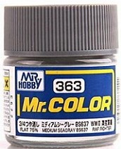 Tinta Laca Acrílica - Mr.Hobby Gunze -  Mr.Color C363 - Flat Medium Seagray