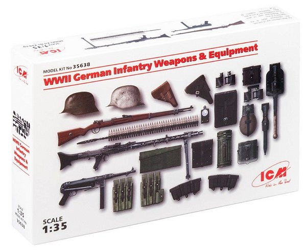 WWII German Infantry Weapons & Equiments -  ICM #35638 1:35