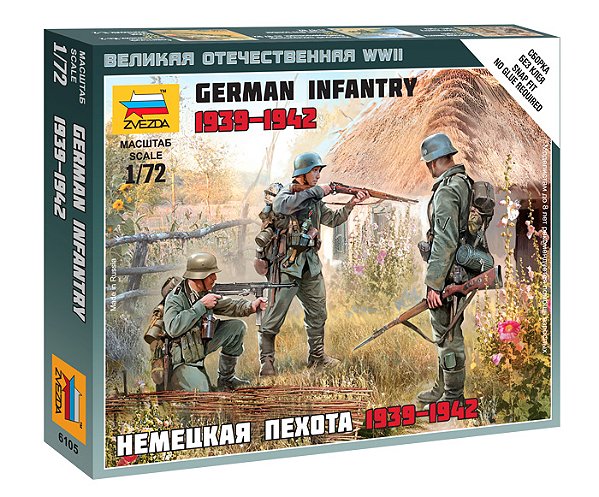 Figura German Infantry 1939-1942 - Zvezda #6105 1:72