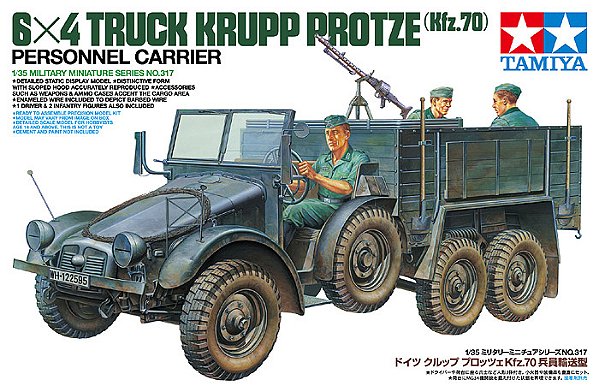 Veículo Militar 6x4 TRUCK KRUPP PROTZE (Kfz.70) PERSONNEL CARRIER - Tamiya #35317 1:35