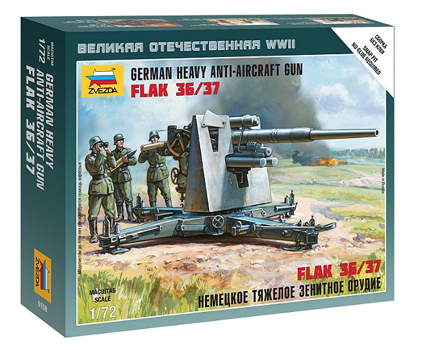 Figura German Heavy Anti-Aicraft Gun FLAK 36/37 - Zvezda #6158 1:72