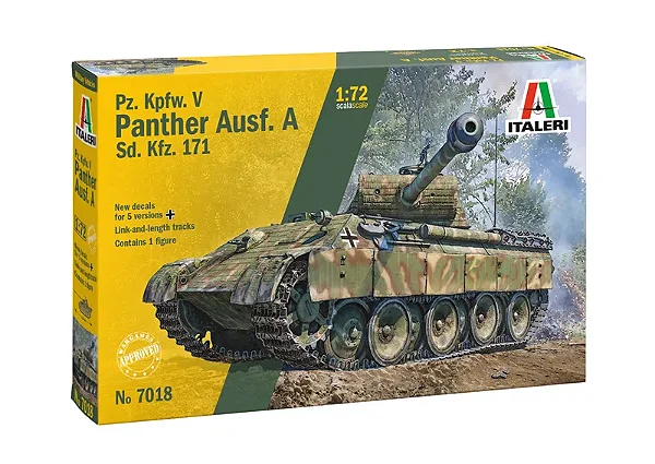 Tanque Pz. Kpfw. V PANTHER Ausf. A Sd. Kfz. 171  - Italeri #7018 1:72