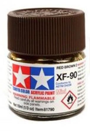 Tinta Tamiya Acrilica XF-90 Red Brown 10ml Tamiya 81790