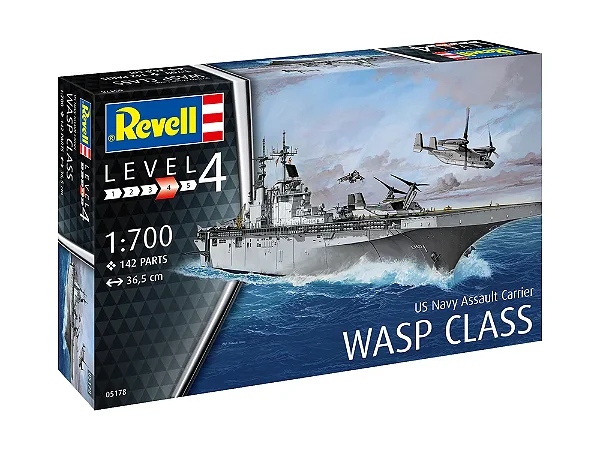 Navio Us Navy Assault Carrier Wasp Class - Revell #05178 1:700