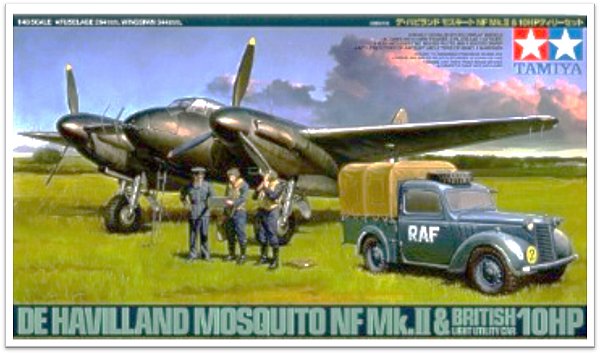 Avião De Havilland Mosquito Nf Mk.Ii 1/48 W/British Lt Utility Car - Tamiya #89786 1:48