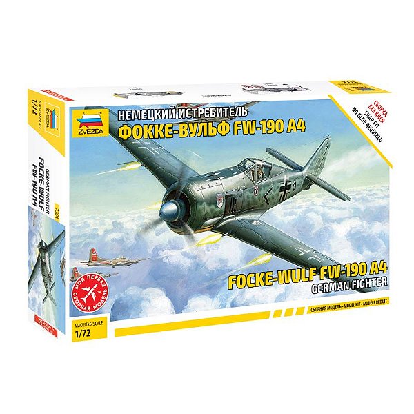 Avião German fighter Focke-Wulf FW-190 A4 - Zvezda #7304 1:72