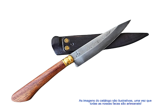 FACA CHURRASCO ESPIGA OCULTA -  AÇO CARBONO - 5" - CABO MADEIRA DE LEI