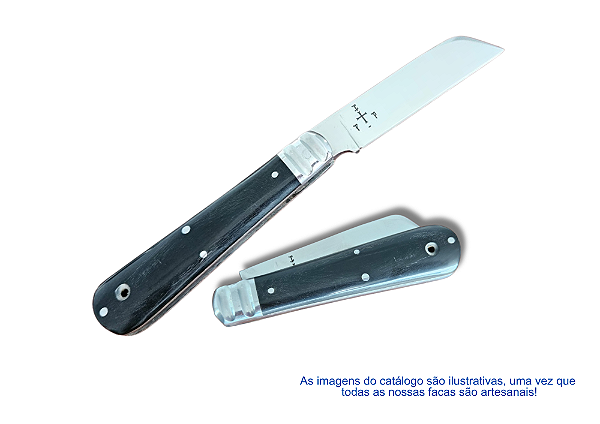 CANIVETE INOX 440C -  CABO EM CHIFRE DE BUFALO