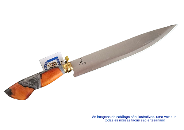 FACA CHURRASCO ESPIGA OCULTA - AÇO INOX 420 - 10" - CABO HÍBRIDO