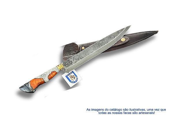 FACA CHURRASCO ESPIGA OCULTA - AÇO CARBONO 1070 - 7" - CABO HÍBRIDO