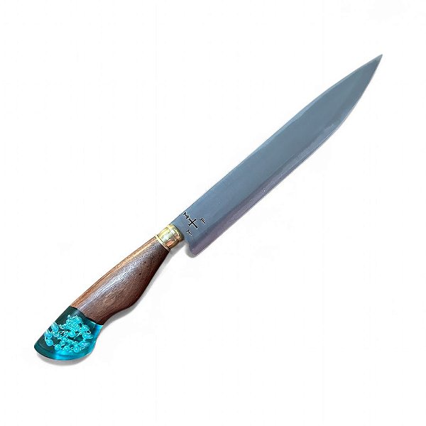 FACA CHURRASCO ESPIGA OCULTA  - AÇO INOX 420 - 10" - CABO PINGENTE TERÇO