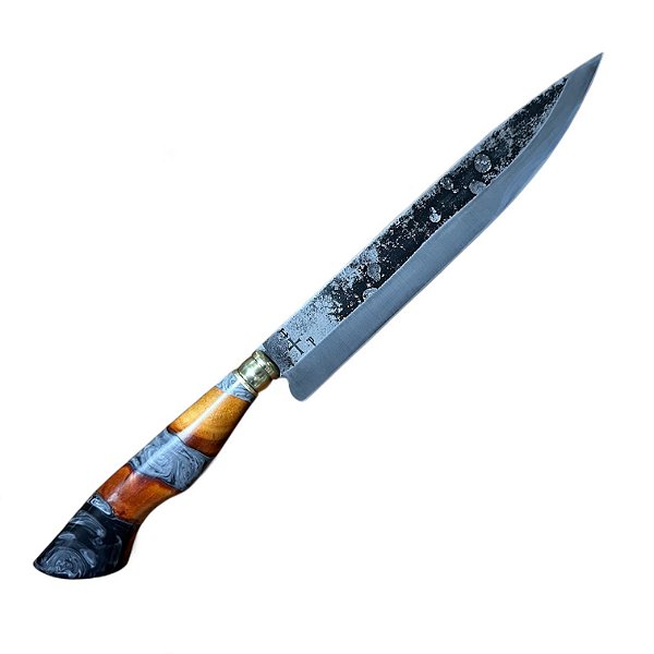 FACA CHURRASCO ESPIGA OCULTA - AÇO CARBONO - 7" - CABO HÍBRIDO