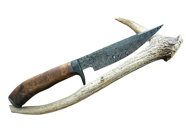 FACA DE CAÇA E PESCA EM AÇO DAMASCO 5"