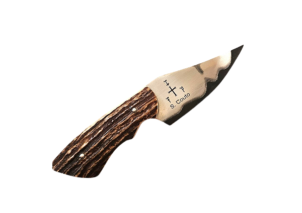 FACA MINI - AÇO SAN MAI COM 3 1/2" DE LÂMINA - TALAS DE CHIFRE DE CERVO ARGENTINO