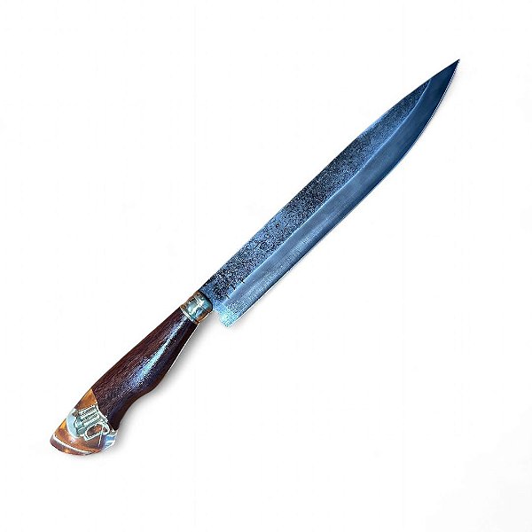 FACA CHURRASCO ESPIGA OCULTA -  AÇO CARBONO 1070 - 10" - CABO PINGENTE CHOPP